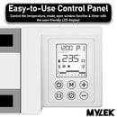 MYLEK Electric Radiator Panel Heater Ceramic White Eco 2000W Bathroom Safe Wall Mounted Or Free Standing With Timer Thermostat