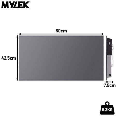 MYLEK Electric Radiator Panel Heater Grey WIFI Smart APP Eco Bathroom Safe Wall Mounted Timer Thermostat