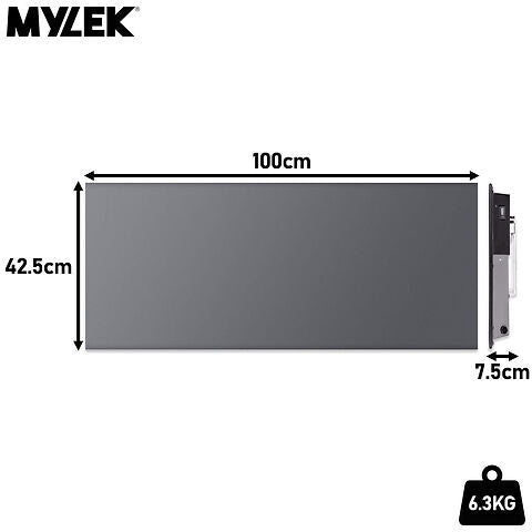 MYLEK Electric Radiator Panel Heater Grey WIFI Smart APP Eco Bathroom Safe Wall Mounted Timer Thermostat