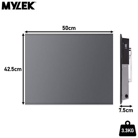 MYLEK Electric Radiator Panel Heater Grey WIFI Smart APP Eco Bathroom Safe Wall Mounted Timer Thermostat