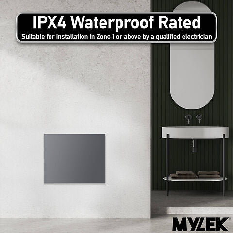 MYLEK Electric Radiator Panel Heater Grey WIFI Smart APP Eco Bathroom Safe Wall Mounted Timer Thermostat