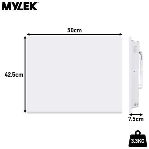 MYLEK Panel Space Heater White 2KW Eco, Smart and WiFi App Slimline Low Energy - Wall Mounted, Bathroom IPX4