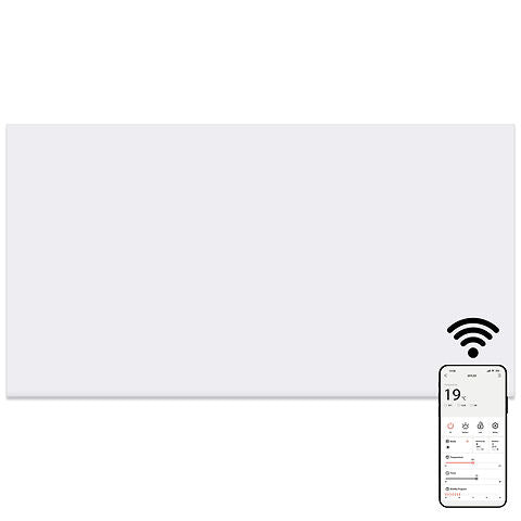 MYLEK Panel Space Heater White Eco, Smart And WiFi App Slimline Low Energy - Wall Mounted, Bathroom IPX4
