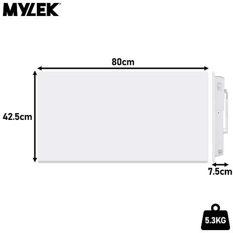 MYLEK Panel Space Heater White Eco, Smart And WiFi App Slimline Low Energy - Wall Mounted, Bathroom IPX4