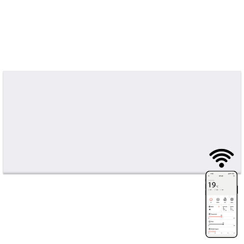 MYLEK Panel Space Heater White Eco, Smart And WiFi App Slimline Low Energy - Wall Mounted, Bathroom IPX4