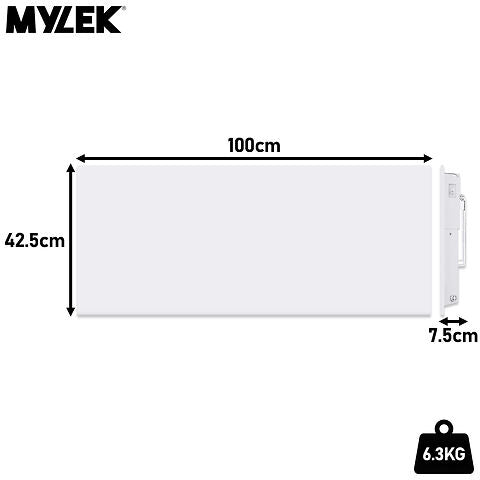 MYLEK Panel Space Heater White Eco, Smart And WiFi App Slimline Low Energy - Wall Mounted, Bathroom IPX4