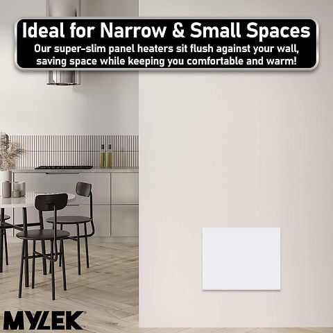 MYLEK Panel Space Heater White 2KW Eco, Smart and WiFi App Slimline Low Energy - Wall Mounted, Bathroom IPX4