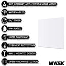 MYLEK Panel Space Heater White 2KW Eco, Smart and WiFi App Slimline Low Energy - Wall Mounted, Bathroom IPX4