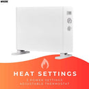 MYLEK Convector Heater Electric 2000W Free Standing Radiator - Portable, 3 Power Modes With Adjustable Thermostat