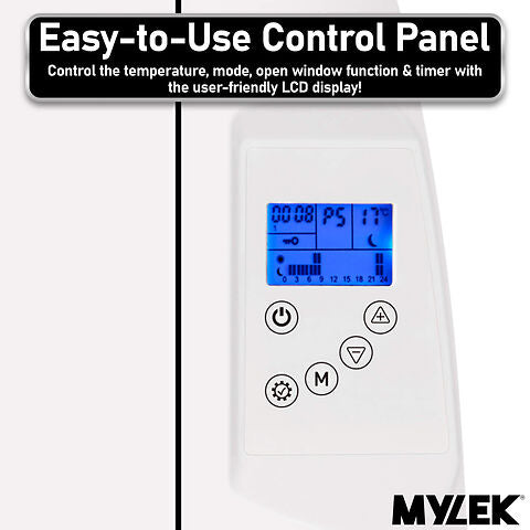 MYLEK Panel Heater Radiator Electric With Programmable Digital Timer