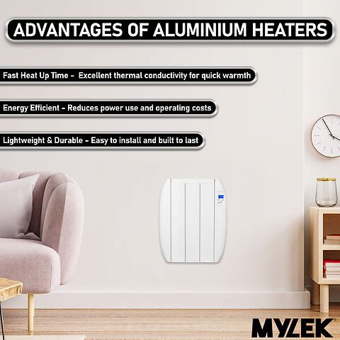 MYLEK Panel Heater Radiator Electric With Programmable Digital Timer
