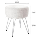 Livingandhome Faux Fur Upholstered Vanity Stool
