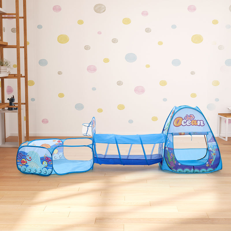 Kidkid 3-in-1 Kids Pop-Up Play Tent Set with Tunnel Playhouse