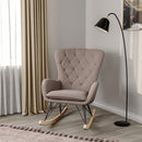 Livingandhome Light Brown Terry Cloth Rocking Chair