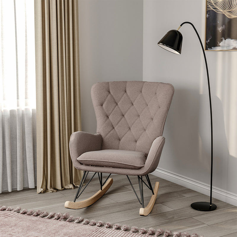 Livingandhome Light Brown Terry Cloth Rocking Chair