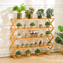 Cottonfy UK 5-Tier Bamboo Flower Stand Rack Holder Multifunctional Storage Rack