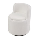 Livingandhome 360Â° Upholstered Sherpa Swivel Chair with Hidden Storage
