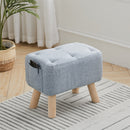 Livingandhome Linen Upholstered Ottoman Footstool with Pocket