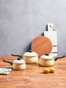 Viggo 3 Piece Cream Saucepan Set with Lids