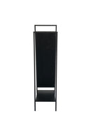 Livingandhome Metal Floor Mirror with Coat Rack Black