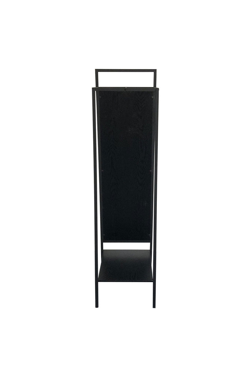 Livingandhome Metal Floor Mirror with Coat Rack Black