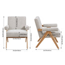 Livingandhome Linen Upholsteried Wooden Armchair
