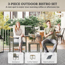 Outsunny 3-Piece Rattan Bistro Set with Acacia Wood Table