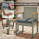 Outsunny 3-Piece Rattan Bistro Set with Acacia Wood Table