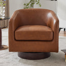 Livingandhome Brown Modern Swivel Single Armchair