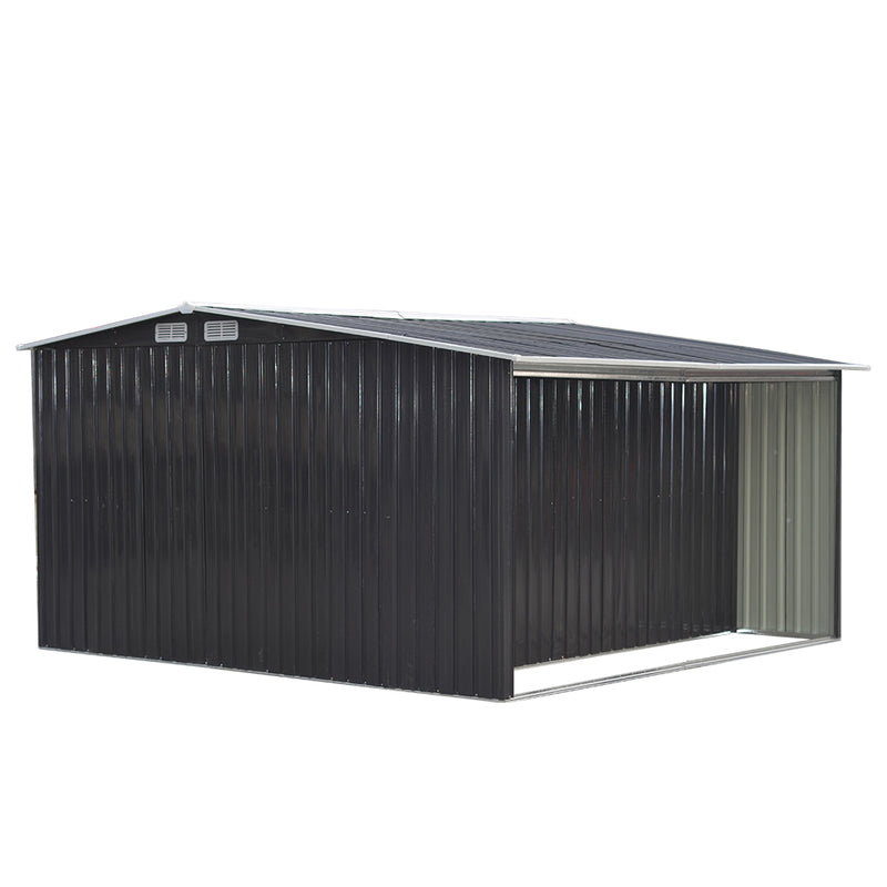 Breeins Steel Garden Shed with Log Storage