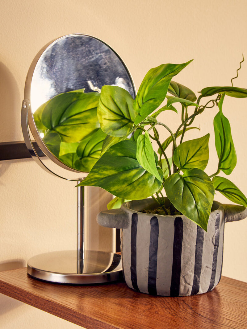 Marisha Silver Effect Metal Swivel Table Mirror