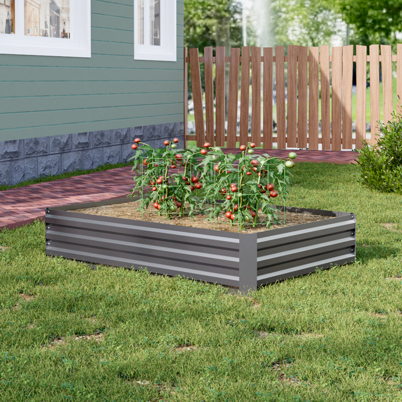 Livingandhome Galvanized Steel Square Raised Garden Bed Planter Box