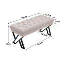 Livingandhome  Mid Century Metal Upholstered Bench