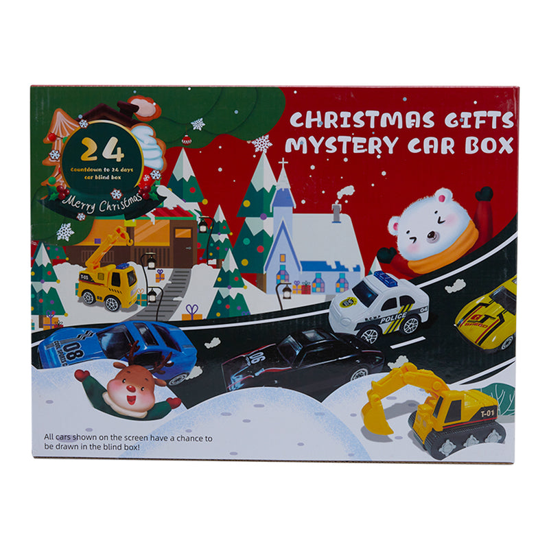 Kidkid Christmas Advent Calendar with 24 Pull-Back Car Toys