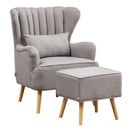 Livingandhome Stylish Wingback Lounge Chair and Footstool