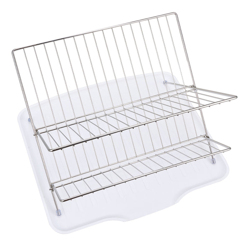 Lifeideas 2-Tier Foldable Countertop Dish Drying Rack with Drip Tray