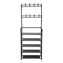 Livingandhome Entryway 5-Tier Shoe and Coat Rack
