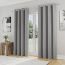 Enhanced Living Nightfall Plain Supersoft Grey Thermal Blockout Eyelet Curtains - Pair