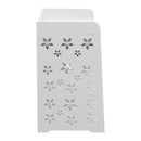 Livingandhome Hollow Carved Flower Pattern Side Table Nightstand with Drawer for Bedroom