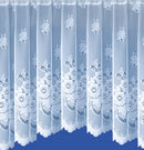 White Floral Design Net Lace Curtain Jardiniere with Elevated Base