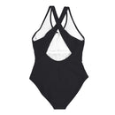 Women One Piece U-Neckline Swimsuit - Black