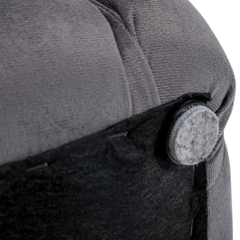 Livingandhome Square Velvet Upholstered Buttoned Footstool