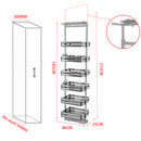 Lifeideas Tall and Narrow 6-Tier Metal Kitchen Pull-out Kitchen Cabinet Basket Shelf
