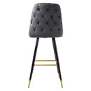 Livingandhome Contemporary Velvet Bar Stools with Metal Legs