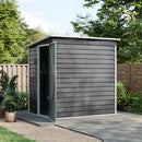Breeins 4.6 X 6FT Outdoor Metal Pent Roof Garden Storage Shed
