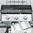 Outsunny Gas Plancha BBQ Grill with 3 Stainless Steel Burner, 9kW