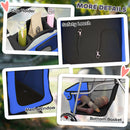 PawHut Pet Stroller Carrier Foldable Deluxe Walk Travel Dog, Blue