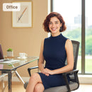 HOMCOM Desk Chair No Wheels, Meeting Chair with Mesh Back for Waiting Room