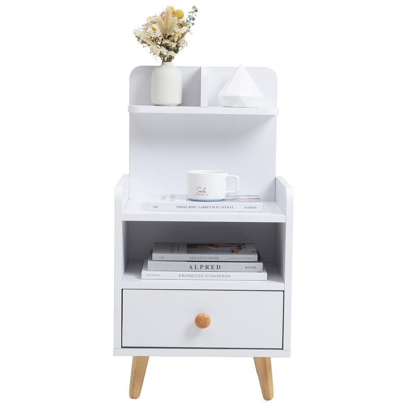 Livingandhome Modern Wooden Bedside Table