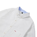 Solid Short Sleeve Shirt With Turn-Down Collar - White
